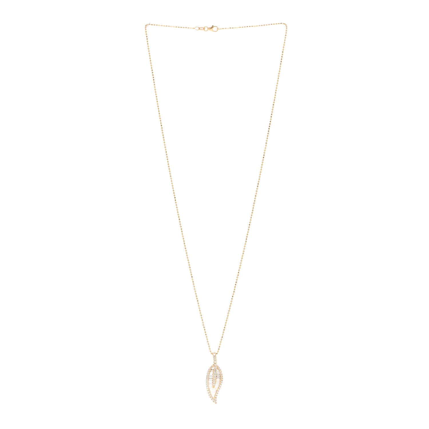 Anita Ko 18K Yellow Gold Diamond Large Leaf Pendant Necklace 3 of 6