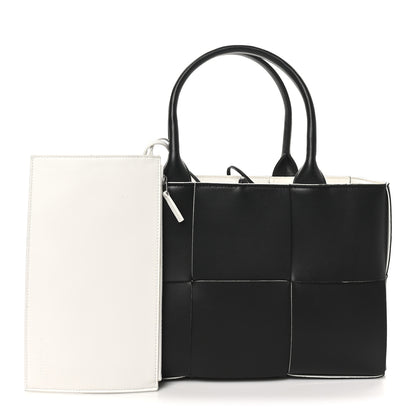 Bottega Veneta Nappa Maxi Intrecciato Small Arco Tote Black White 3 of 9
