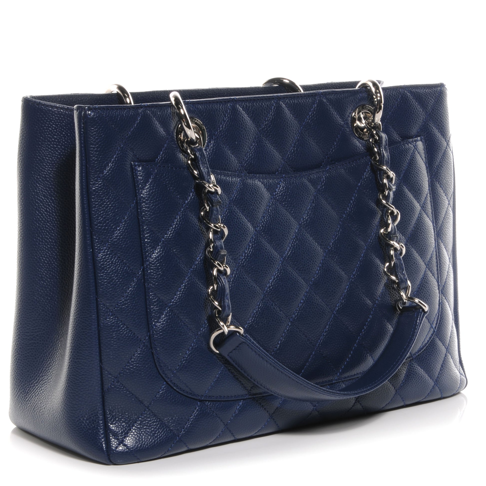Chanel Caviar Grand Shopping Tote GST Navy 2 of 7