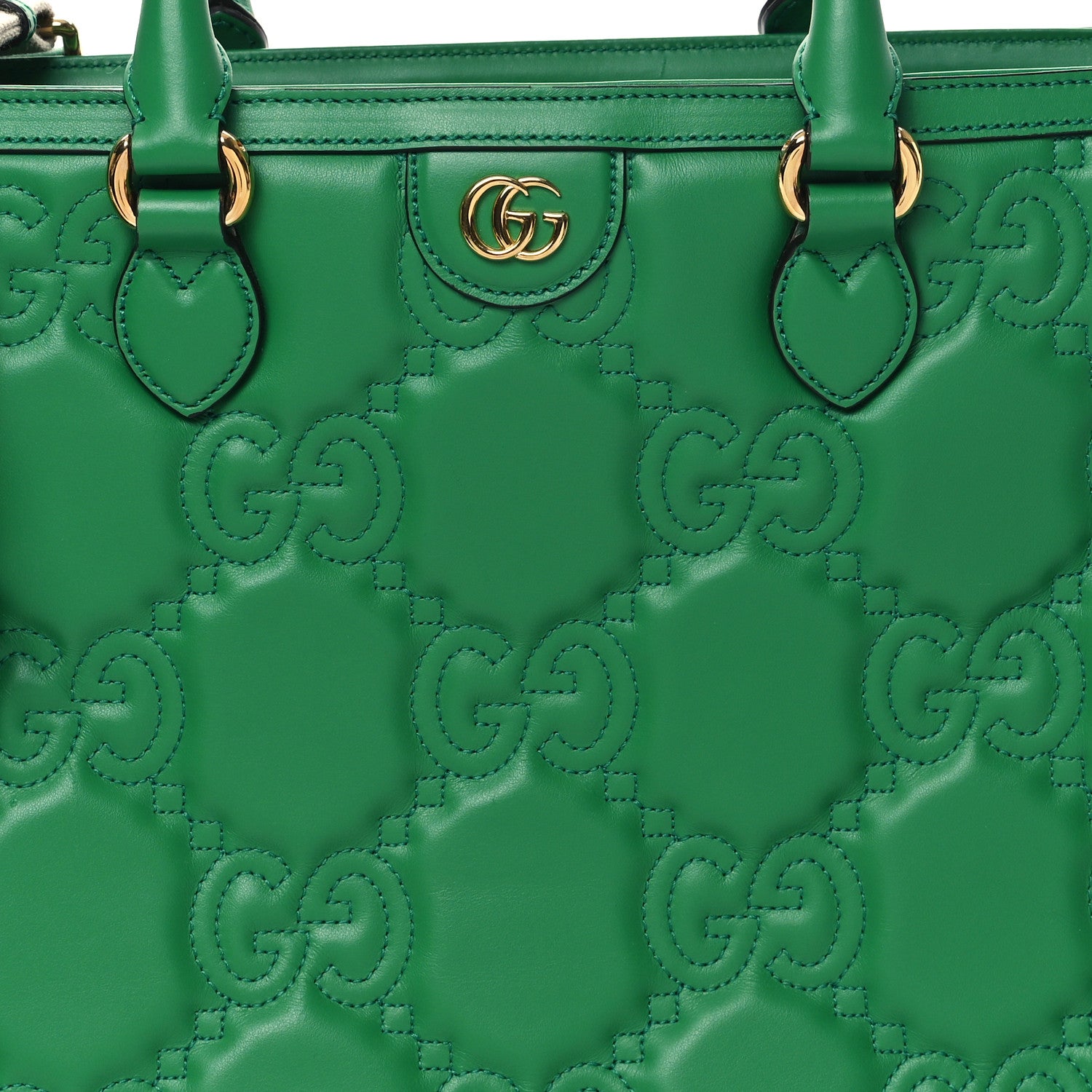 Gucci Calfskin GG Matelasse Tote Bag Bright Green 8 of 12