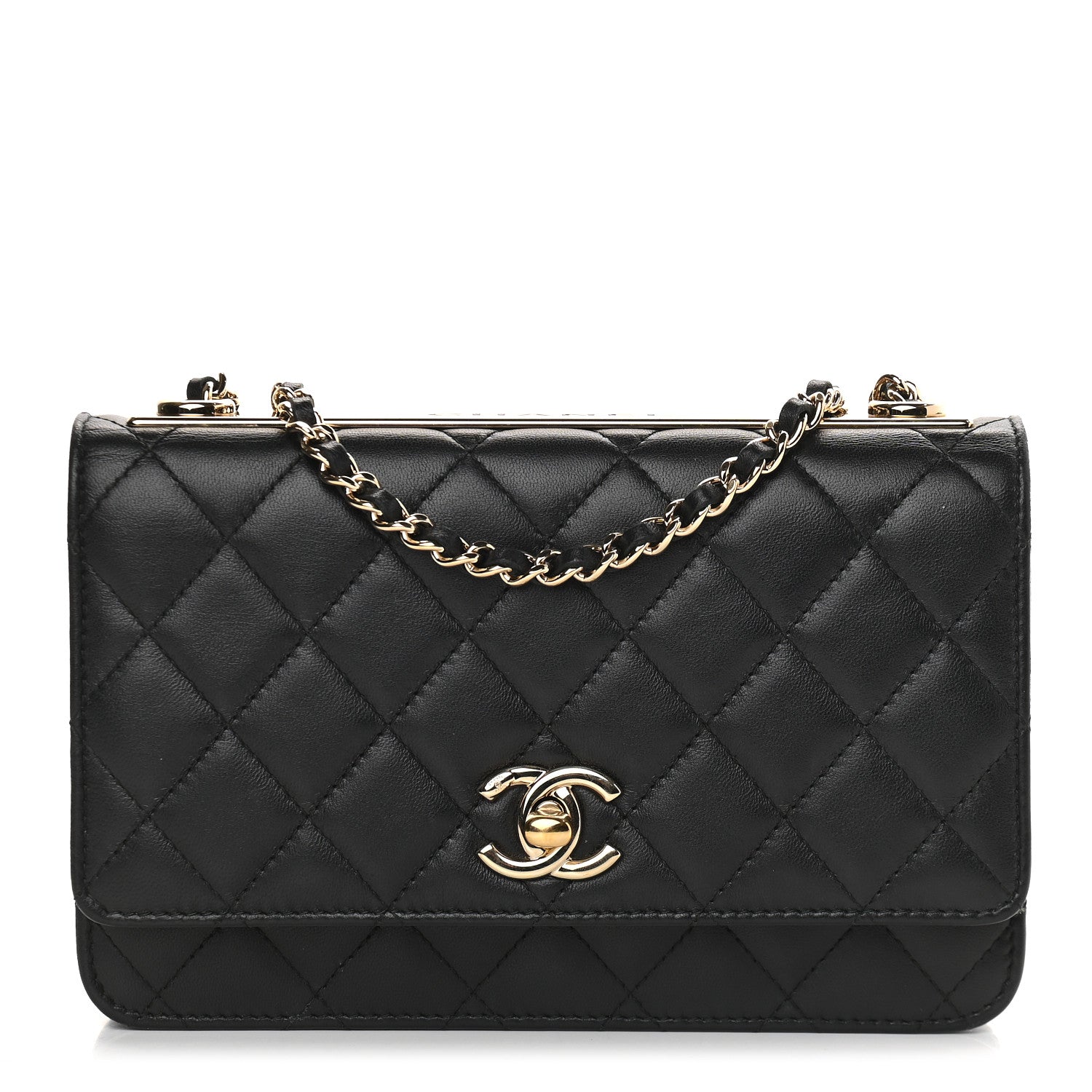 Chanel Lambskin Quilted Trendy CC Wallet On Chain WOC Black 1 of 9
