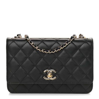 Chanel Lambskin Quilted Trendy CC Wallet On Chain WOC Black 1 of 9