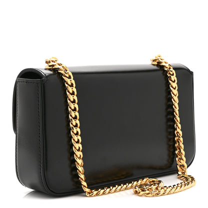 Celine Shiny Calfskin Triomphe Crystals Chain Shoulder Bag Black 3 of 12