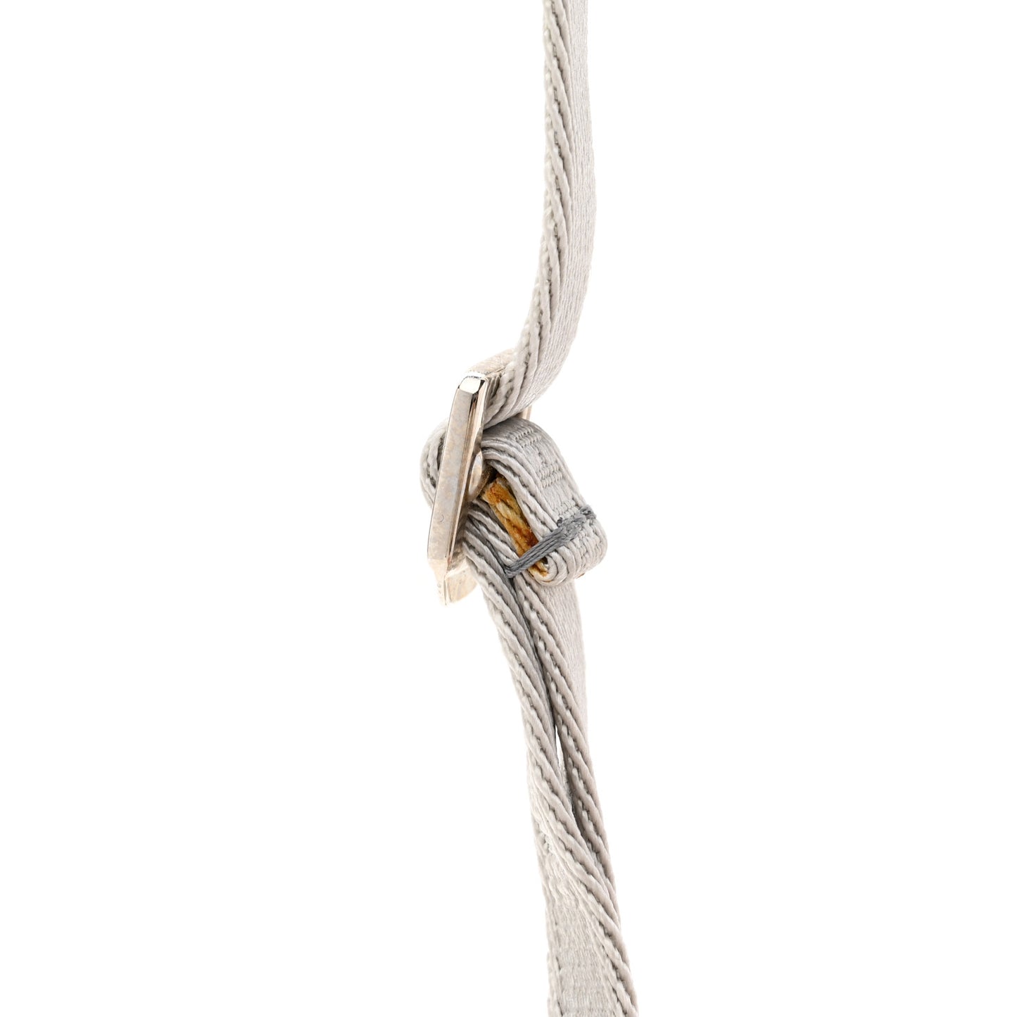 Oblique Stainless Steel Grained Calfskin Aqua Bottle With Shoulder Strap Off White