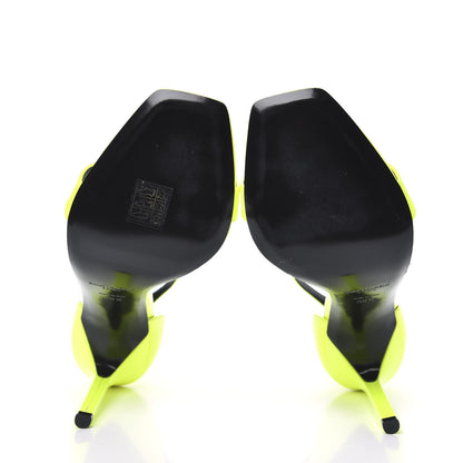 Saint Laurent Patent Calfskin Amber 105 Ankle Strap Sandals 38.5 Yellow Fluo 6 of 9