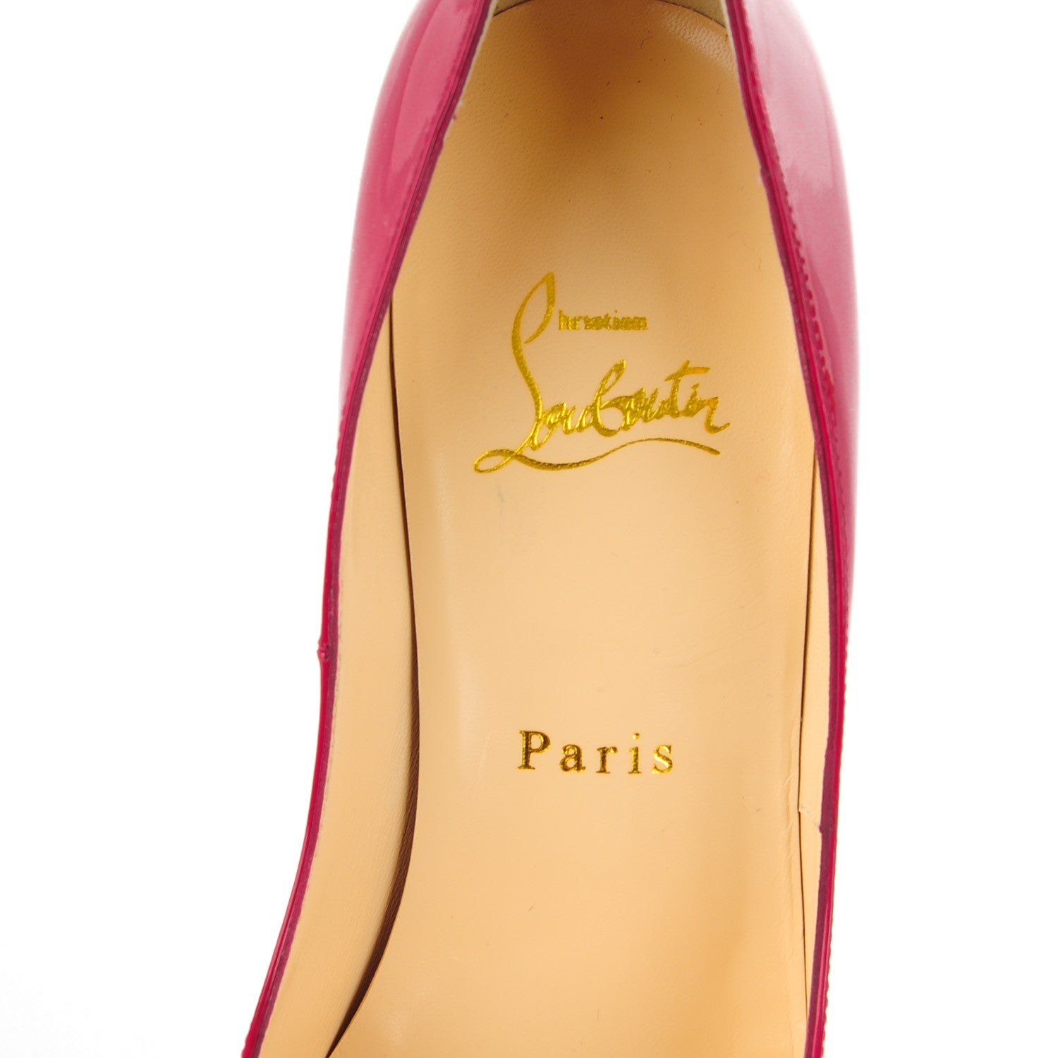 Christian Louboutin Patent Lady Peep 150 Pumps 38 Pivoine 8 of 8