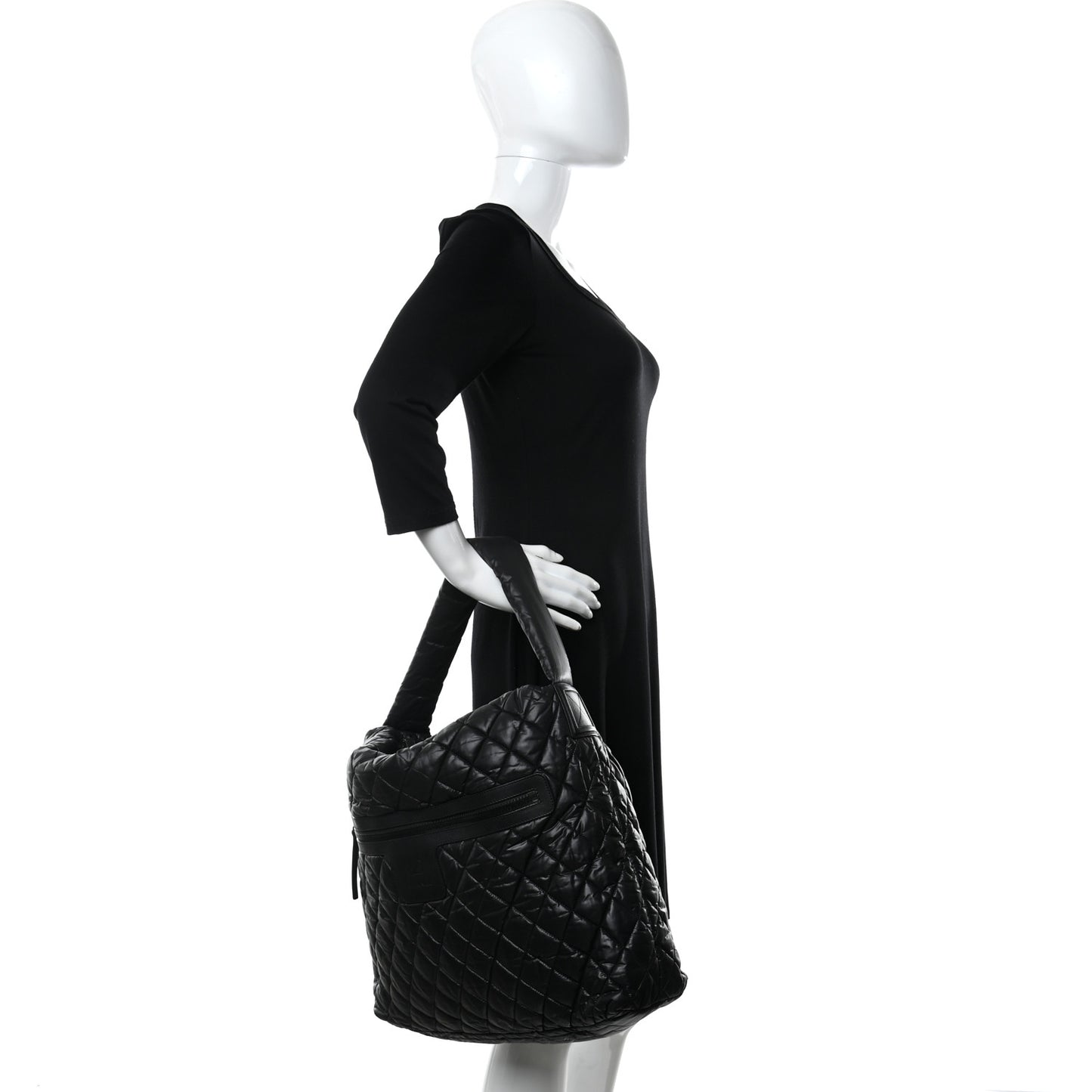 Nylon Quilted Coco Cocoon Hobo Black