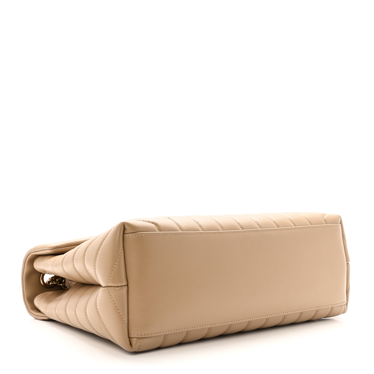 Saint Laurent Calfskin Y Quilted Monogram Medium Loulou Chain Satchel Dark Beige 4 of 11