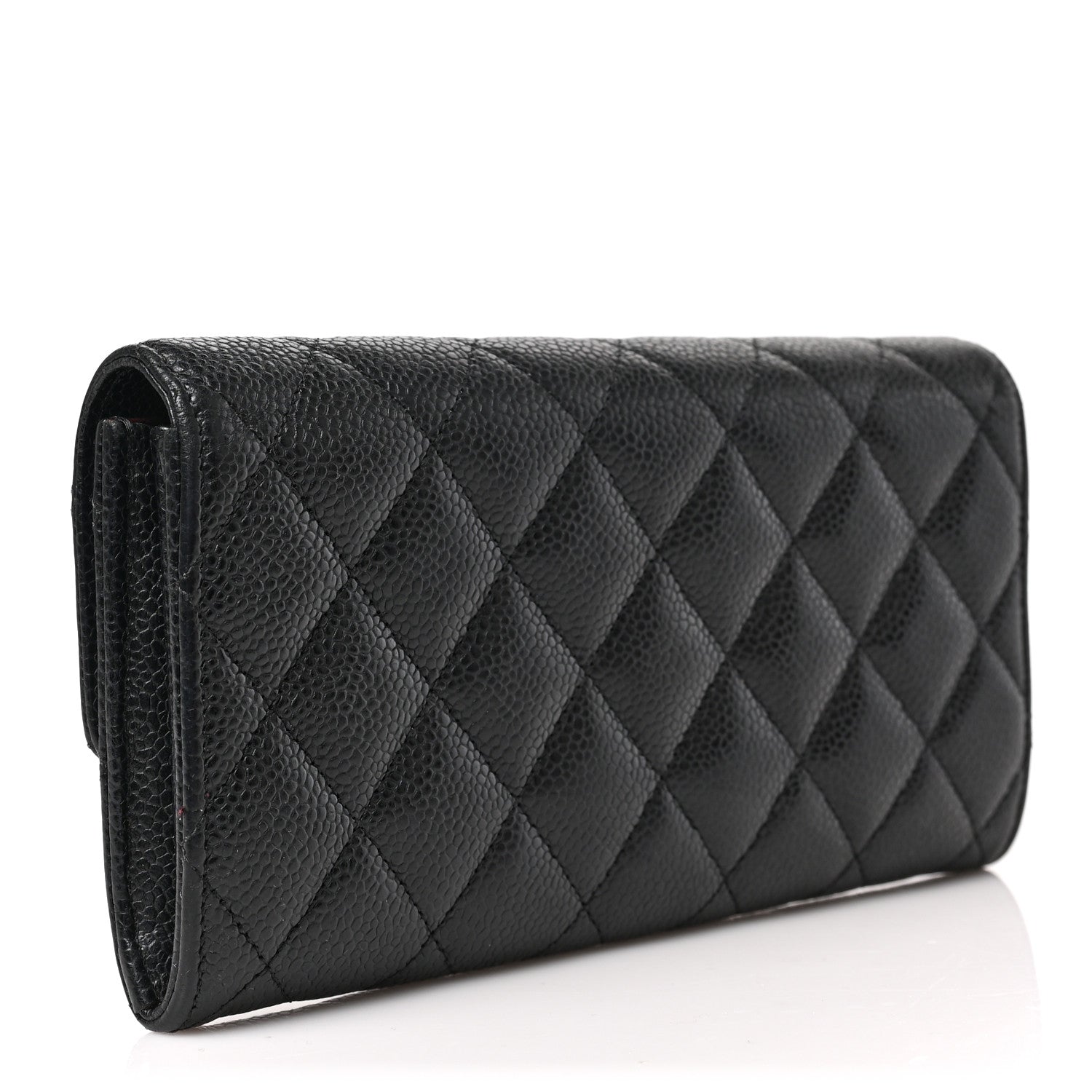 Chanel Caviar Quilted Large Gusset Flap Wallet Black 3 of 7