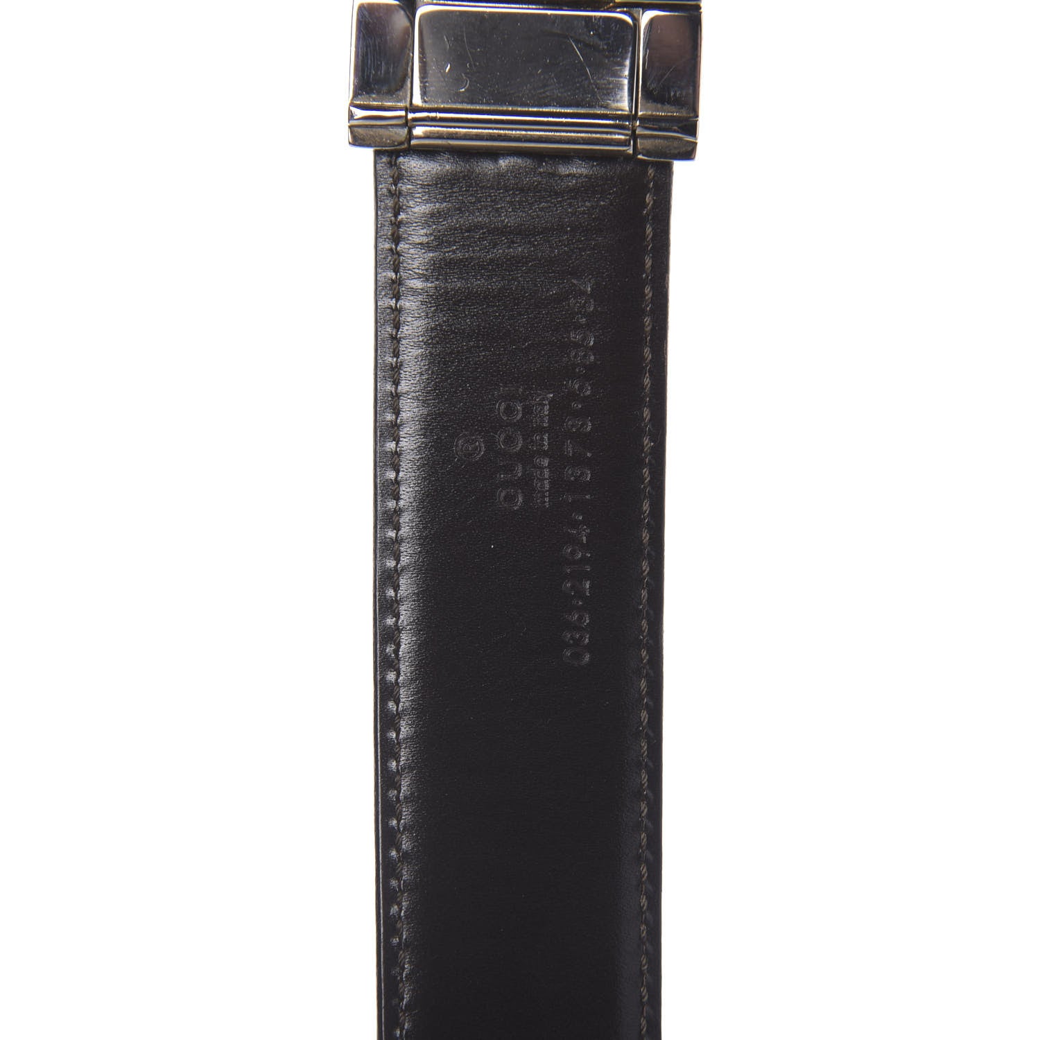 Gucci Calfskin Embossed Reversible Square G Buckle Belt 70 28 Black Brown 3 of 6