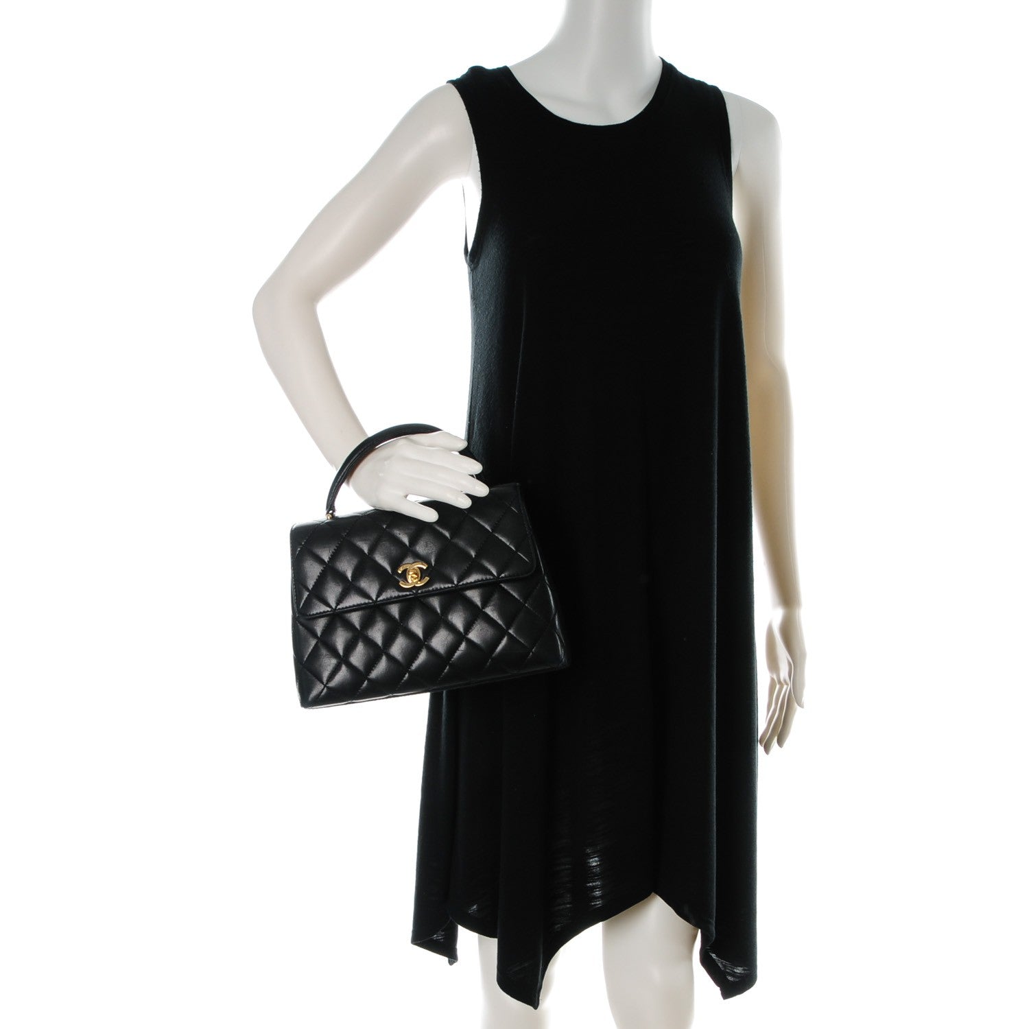 Chanel Lambskin Quilted Medium Kelly Flap Bag Black 2 of 8