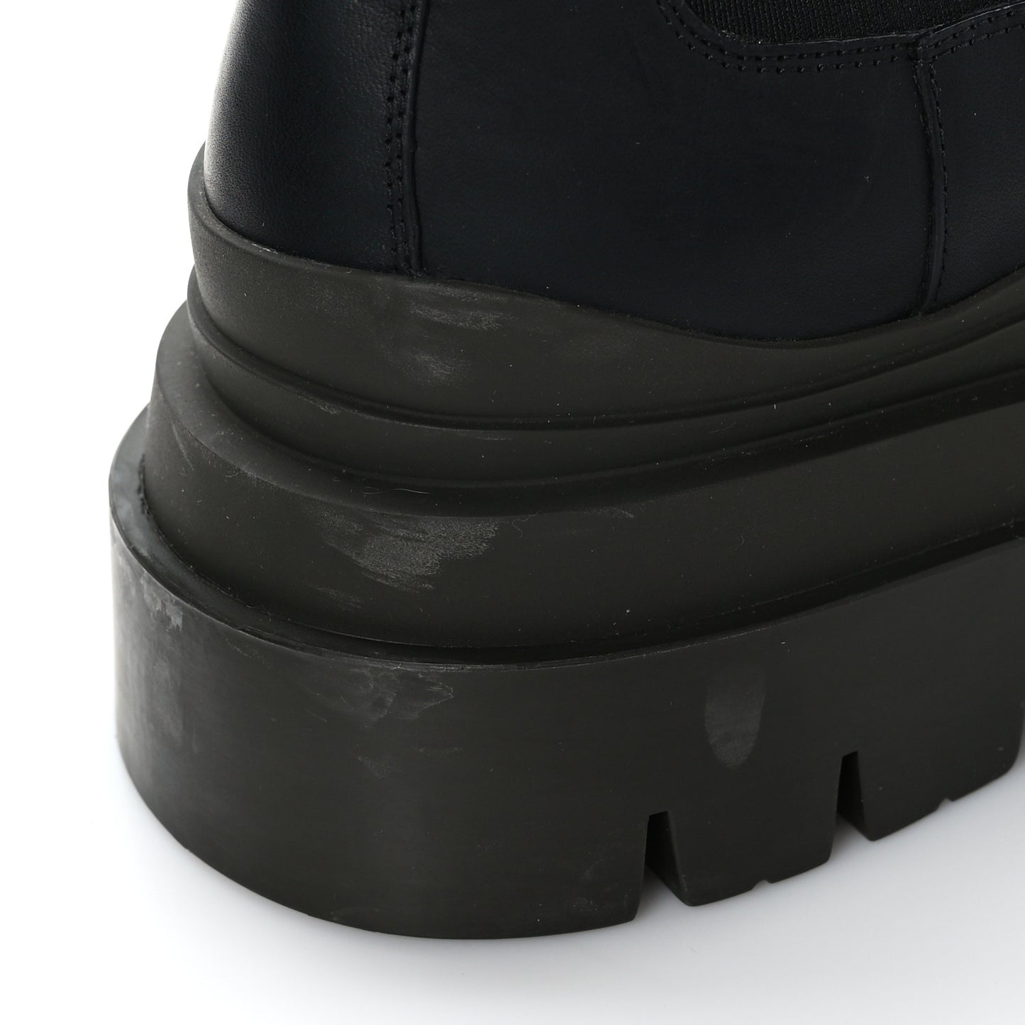 Calfskin The Tire Chelsea Boots 38 Black Camping