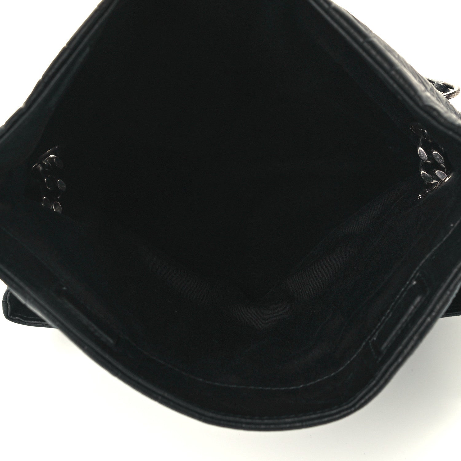 Saint Laurent Calfskin Crocodile Embossed Medium West Hollywood Monogram Fold-Over Black 6 of 15