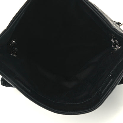 Saint Laurent Calfskin Crocodile Embossed Medium West Hollywood Monogram Fold-Over Black 6 of 15