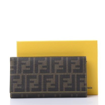 Fendi Zucca Spalmati Vitello Elite Continental Wallet Tobacco Giallo 12 of 12
