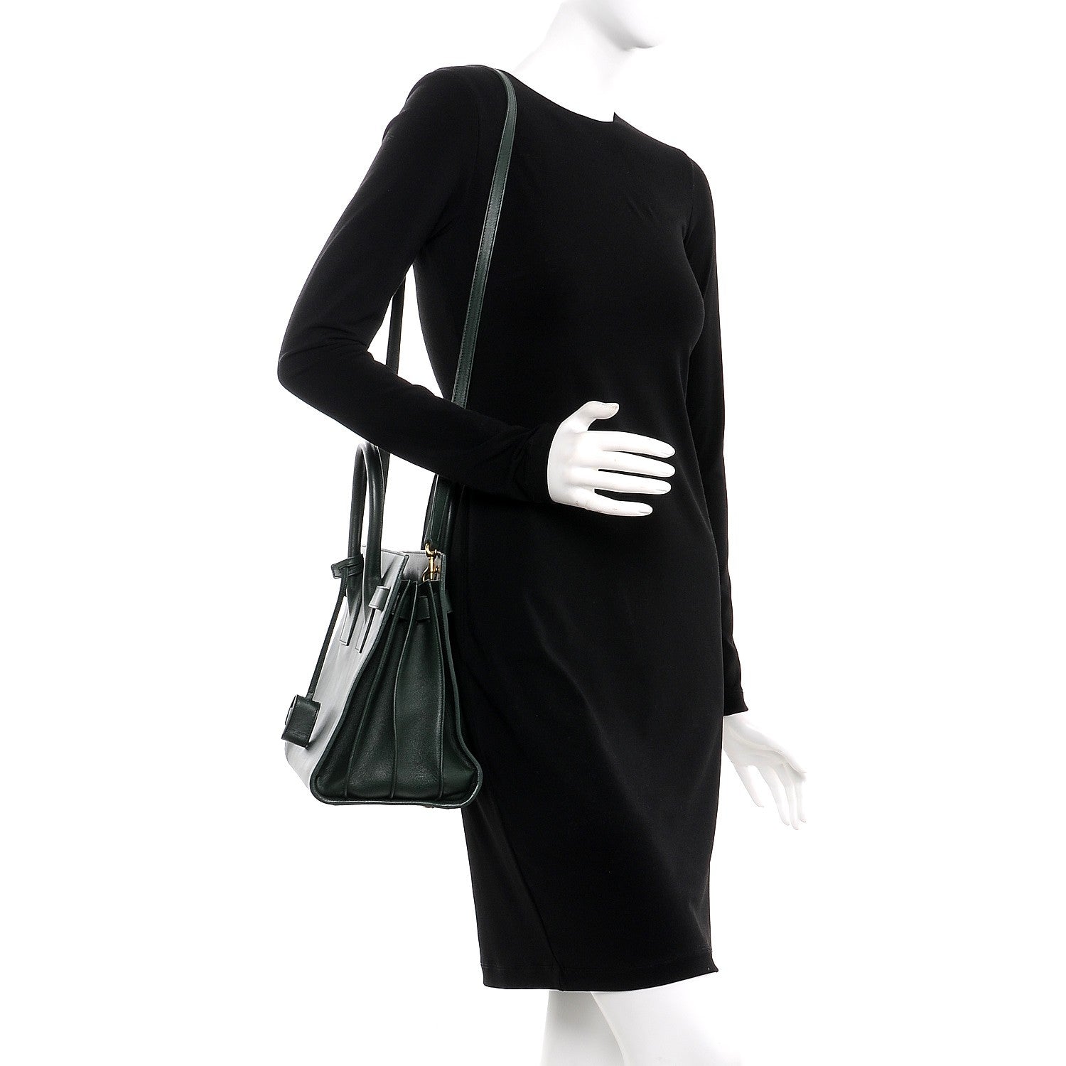 Saint Laurent Calfskin Small Sac De Jour Dark Green 2 of 13