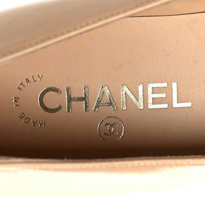 Chanel Lambskin Grosgrain Pointed Toe CC Ballet Flats 39 Beige Black 9 of 13