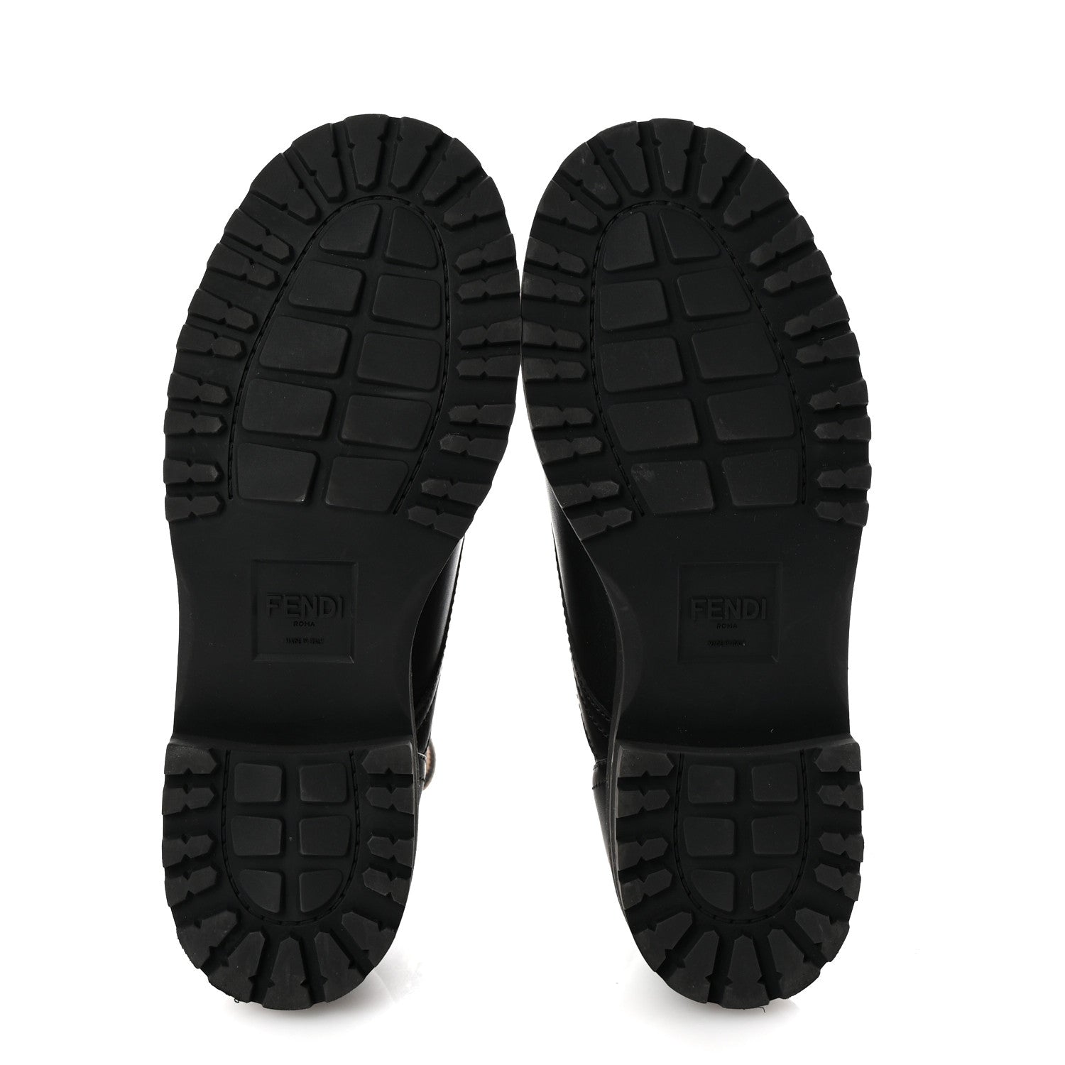 Fendi Calfskin Stretch Fabric FF Rockoko Biker Boots 7 Black Tobacco 6 of 9