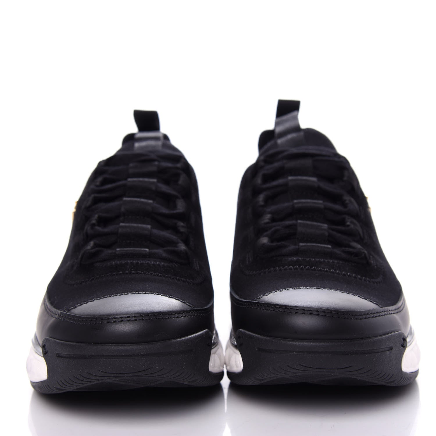 Chanel Velvet Calfskin Mixed Fibers CC Sneakers 37 Black 2 of 11