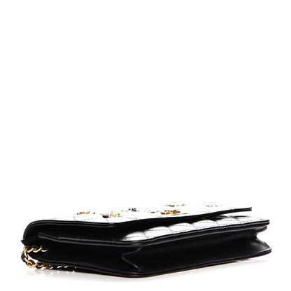 Chanel Aged Calfskin Quilted Lucky Charms 2.55 Reissue Wallet On Chain WOC Black 4 of 9