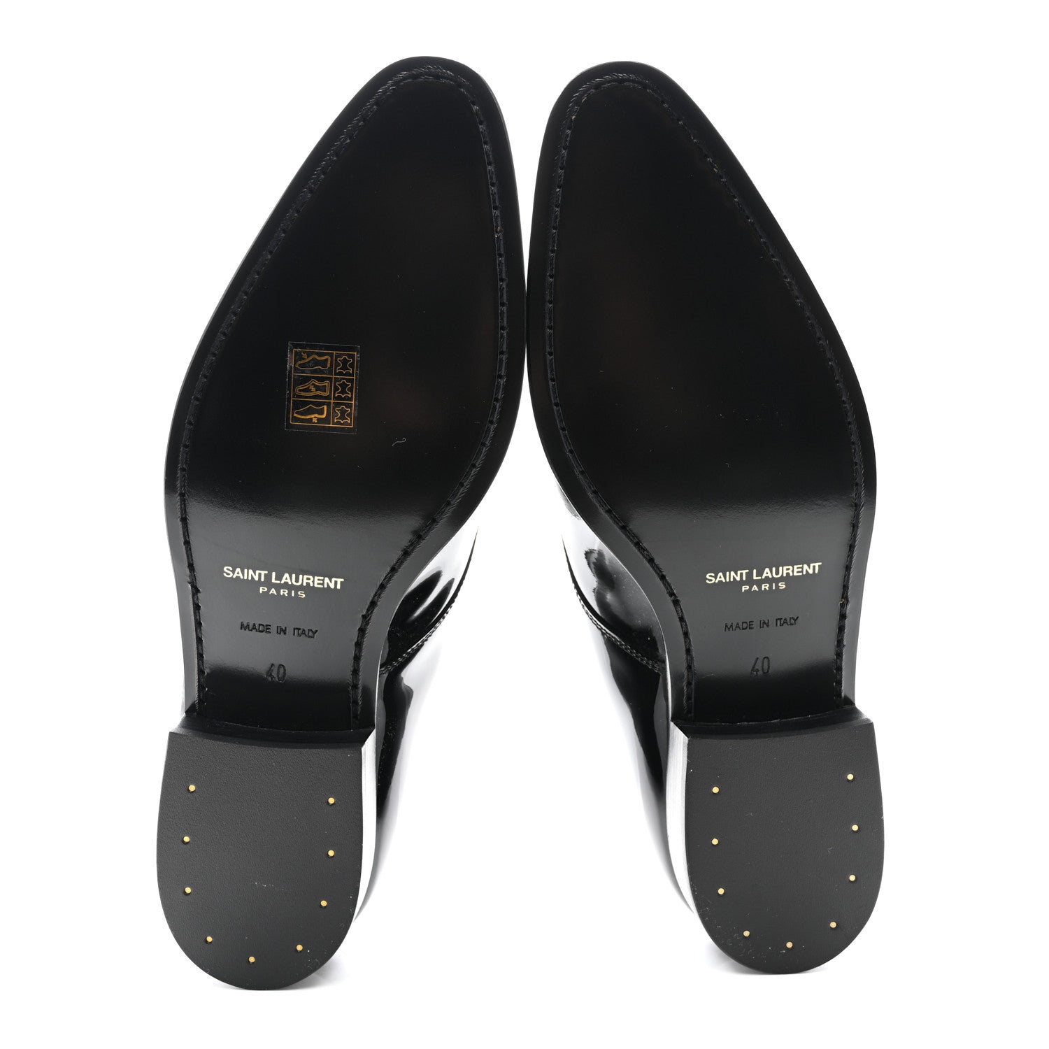 Saint Laurent Patent Lace Up Wyatt 25 Derby Shoes 40 Black 5 of 9