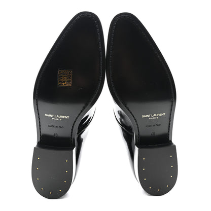 Saint Laurent Patent Lace Up Wyatt 25 Derby Shoes 40 Black 5 of 9