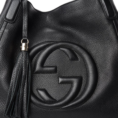 Gucci Pebbled Calfskin Medium Soho Shoulder Bag Black 10 of 10