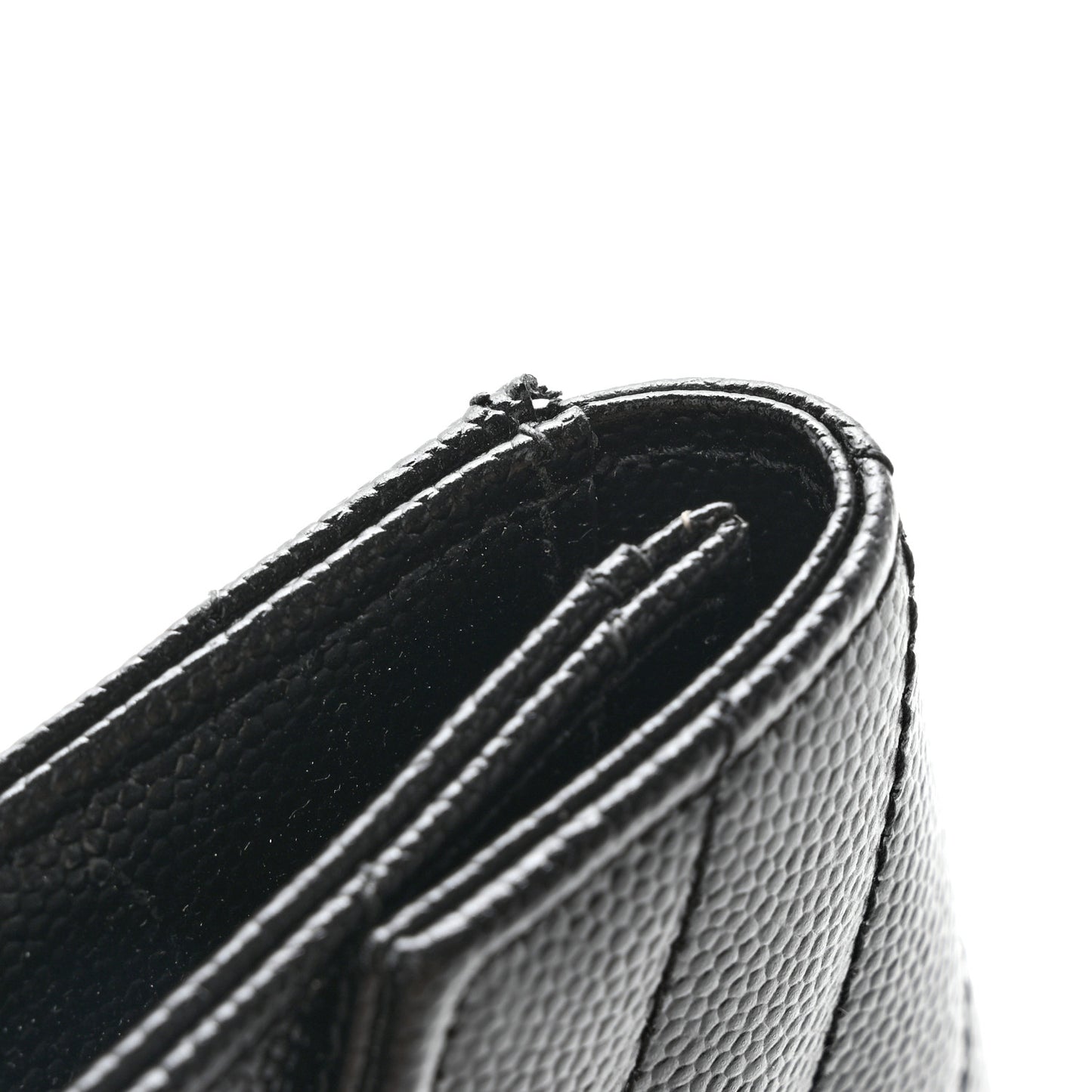 Grain De Poudre Matelasse Chevron Small Monogram Envelope Wallet Black