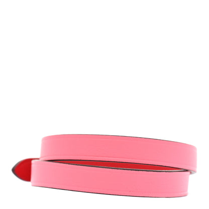 Hermes Swift Chamonix Behapi Double Tour Reversible Bracelet T2 Rose Azalee Rouge De Coeur 3 of 5
