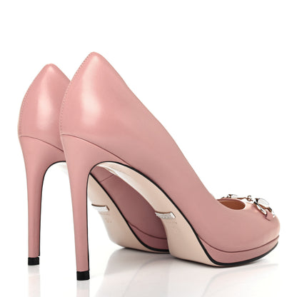 Gucci Malaga Kid Horsebit Pumps 35 Carmine Rose 3 of 4
