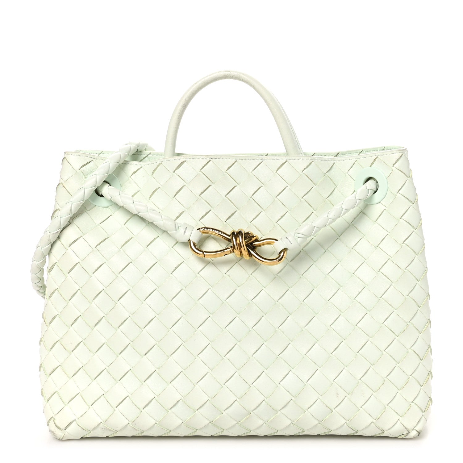 Bottega Veneta Nappa Intrecciato Medium Andiamo Shoulder Bag Glacier 1 of 10
