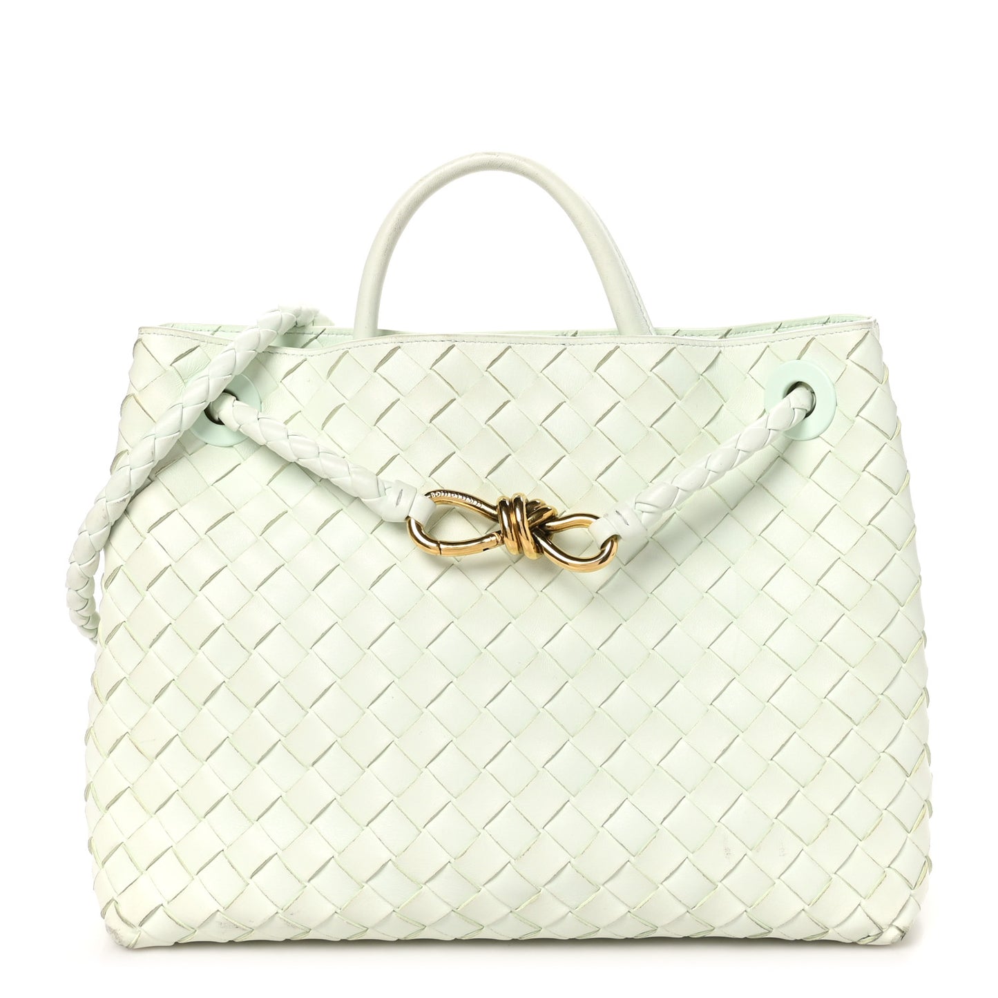 Nappa Intrecciato Medium Andiamo Shoulder Bag Glacier