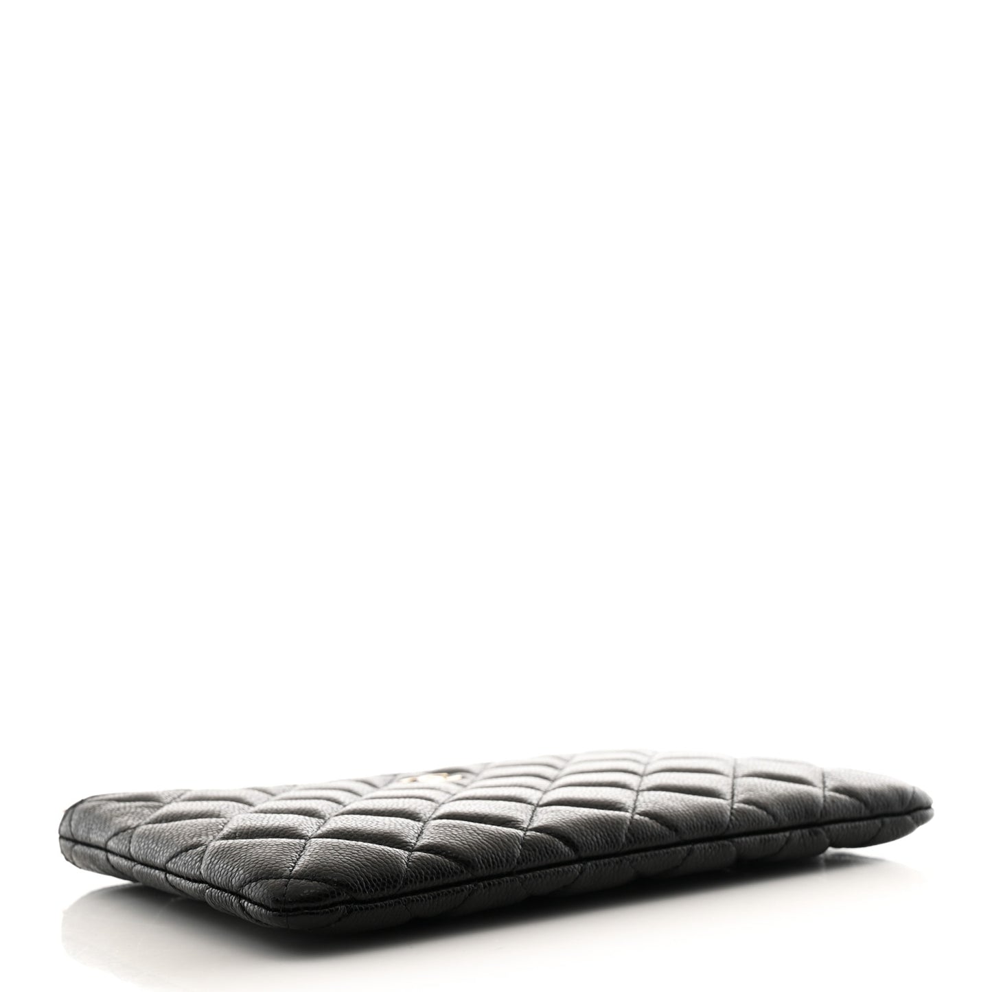 Caviar Quilted Small Zipped Pouch Black