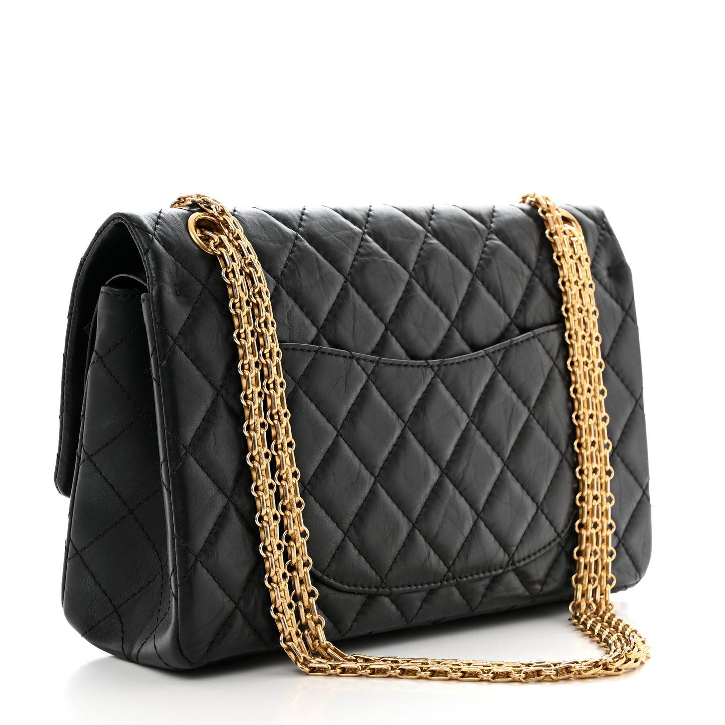 Aged Calfskin Quilted 2.55 Reissue 226 Flap Black