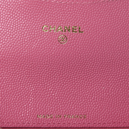Chanel Caviar Quilted Flap Card Holder Wallet Pink 5 of 9