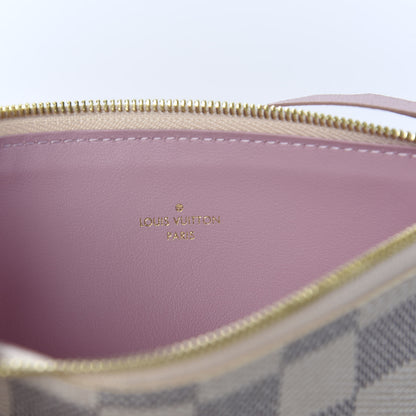Louis Vuitton Damier Azur Felicie Chain Wallet Zippered Insert Rose Ballerine 7 of 8