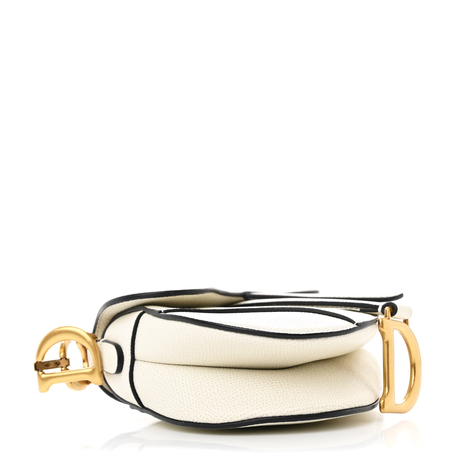 Christian Dior Grained Calfskin Mini Saddle Bag White 4 of 10