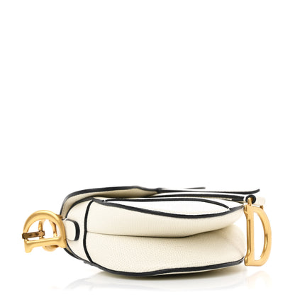 Christian Dior Grained Calfskin Mini Saddle Bag White 4 of 10