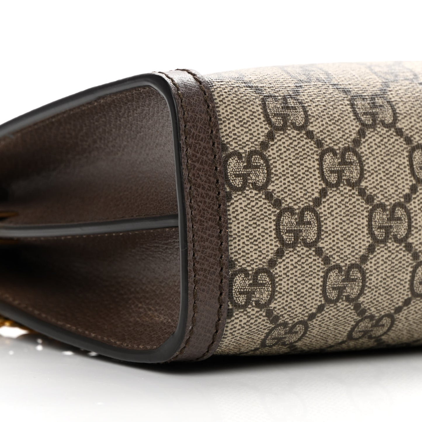 GG Supreme Monogram Web Small Ophidia Chain Shoulder Bag Brown