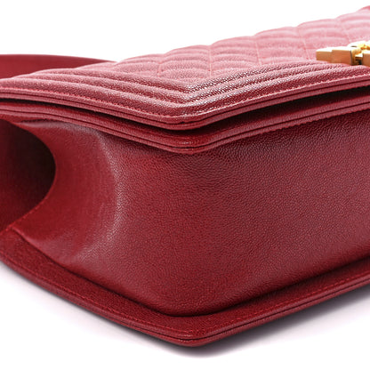 Chanel Caviar Quilted Medium Boy Flap Dark Red 9 of 10