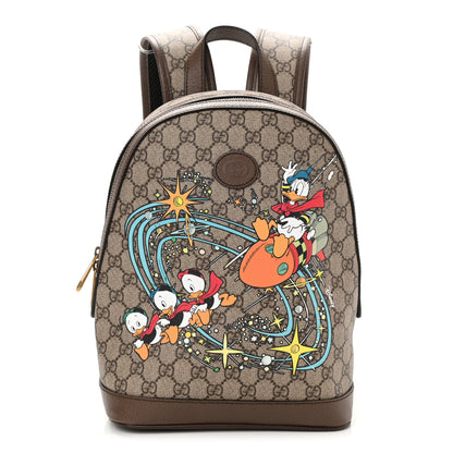 Gucci X DISNEY GG Supreme Monogram Donald Duck Small Interlocking G Dome Backpack Beige Multicolor New Acero 1 of 8