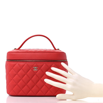 Chanel Caviar Quilted Large Vanity Pouch Red 2 of 12
