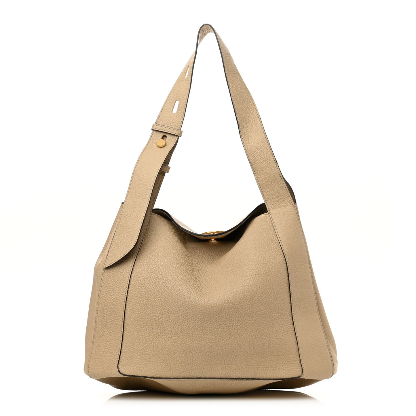 Small Classic Grain Calfskin Marloes Hobo Light Dune