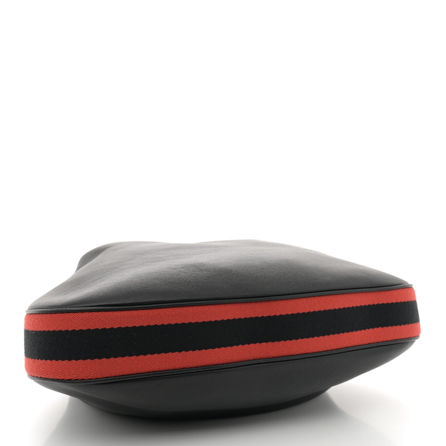 Aria Calfskin Web Large Attache Shoulder Bag Black