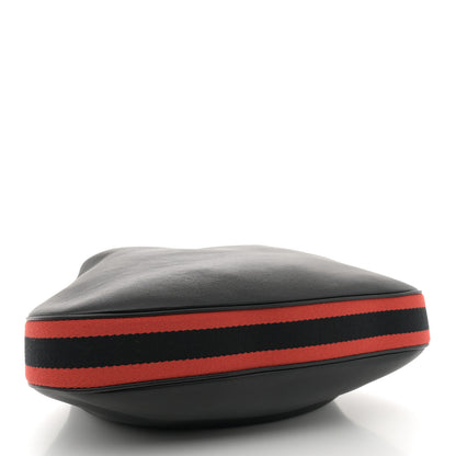 Gucci Aria Calfskin Web Large Attache Shoulder Bag Black 4 of 11