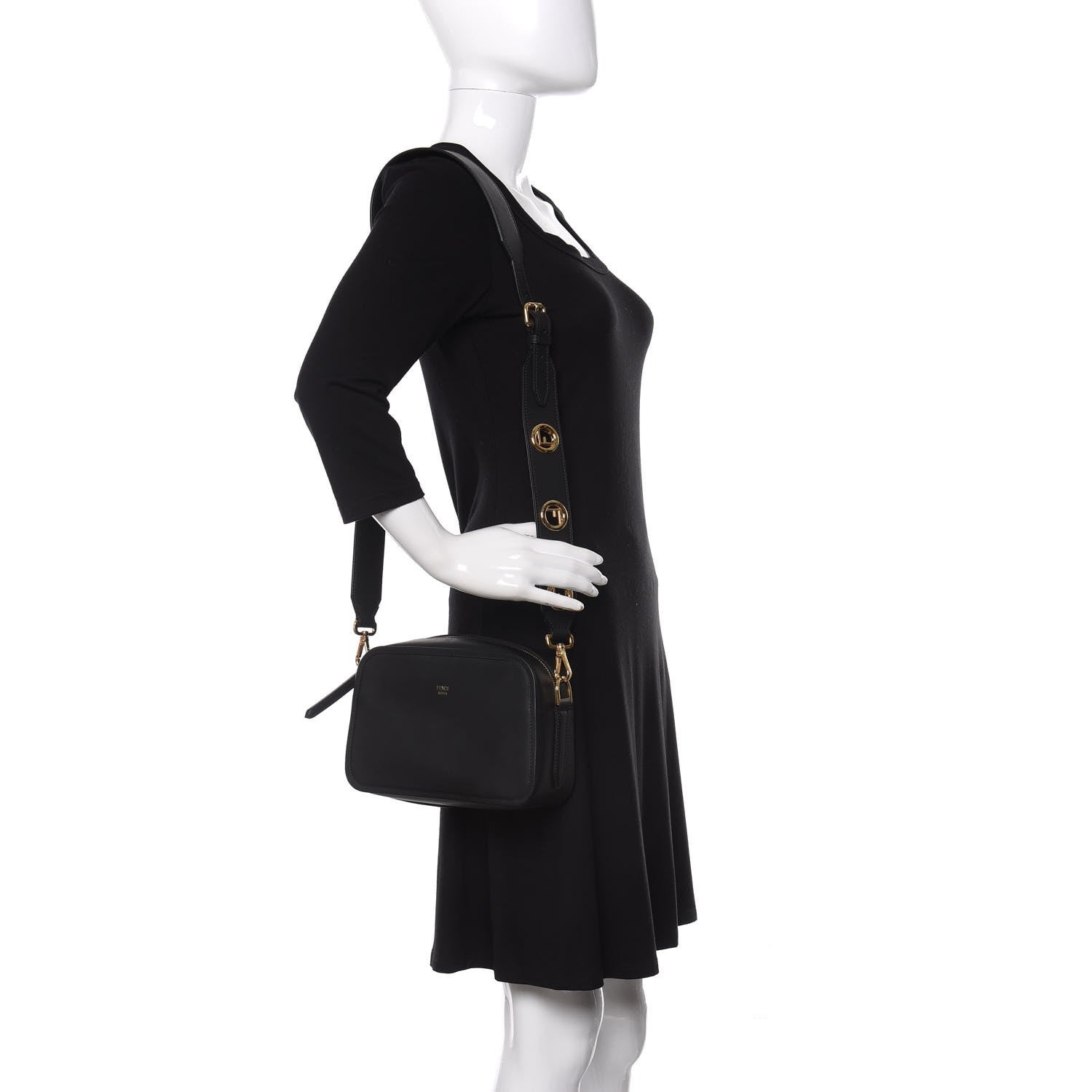 Fendi Vitello Century F is Fendi Camera Case Black 2 of 17
