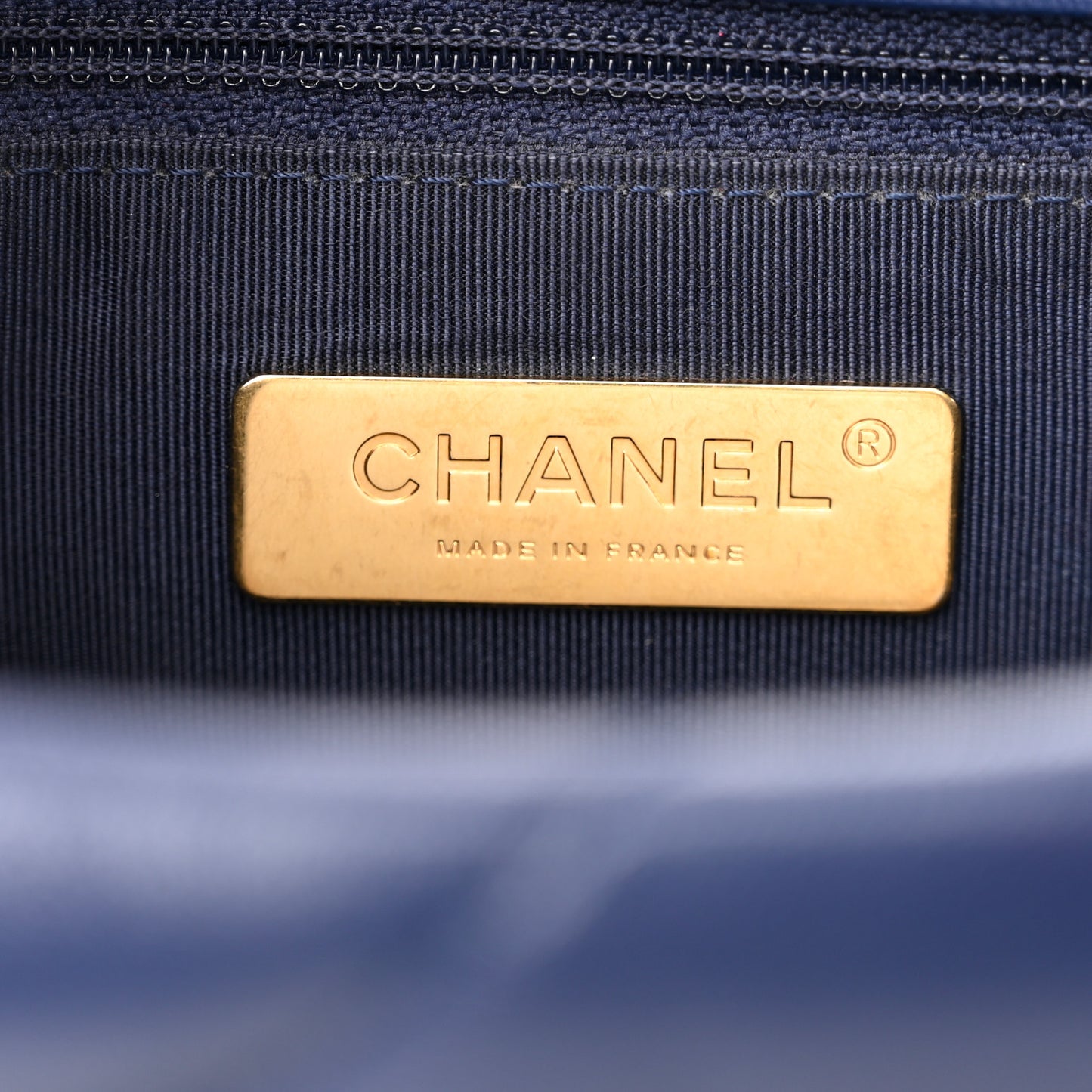 Lambskin Quilted Medium Chanel 19 Flap Navy Blue