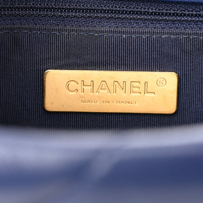 Chanel Lambskin Quilted Medium Chanel 19 Flap Navy Blue 6 of 10