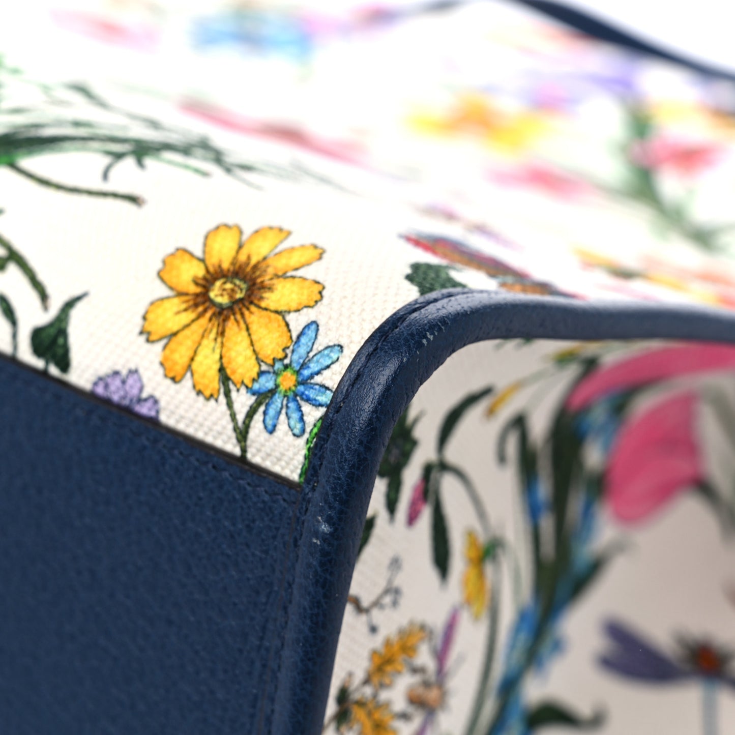 Canvas Large Flora Tote Navy Multicolor
