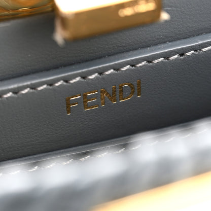 Fendi Vitello King Shiny Nappa Intreccio Petite Peekaboo I SEE U Satchel  Tempesta 6 of 10